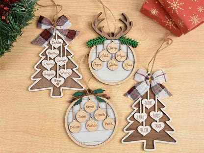 Custom Wooden Family Christmas Ornament