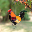 Stained glass rooster wall hanging