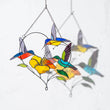 Stained glass hummingbird suncatcher