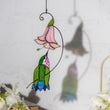 Hummingbird stained glass flower