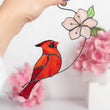 Cardinal stained glass ornament