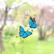 Blue moprho Butterfly stained glass window hangings
