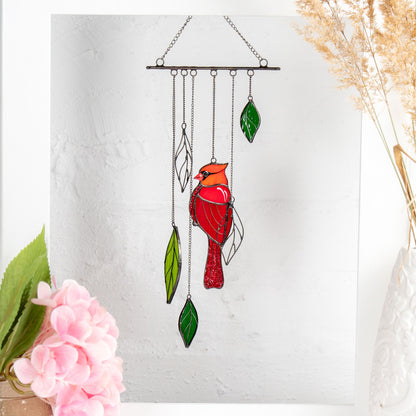 Cardinal Custom stained glass ornament