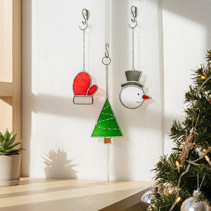 Stained glass Christmas ornaments