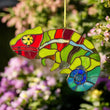Chameleon stained resin window hangings
