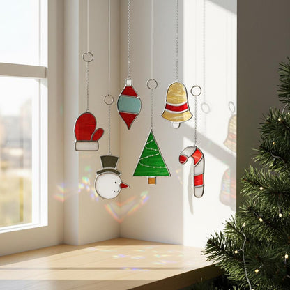 Stained glass Christmas ornaments