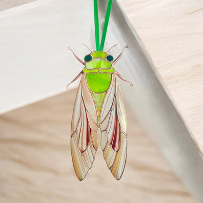 Cicada stained resin window hangings