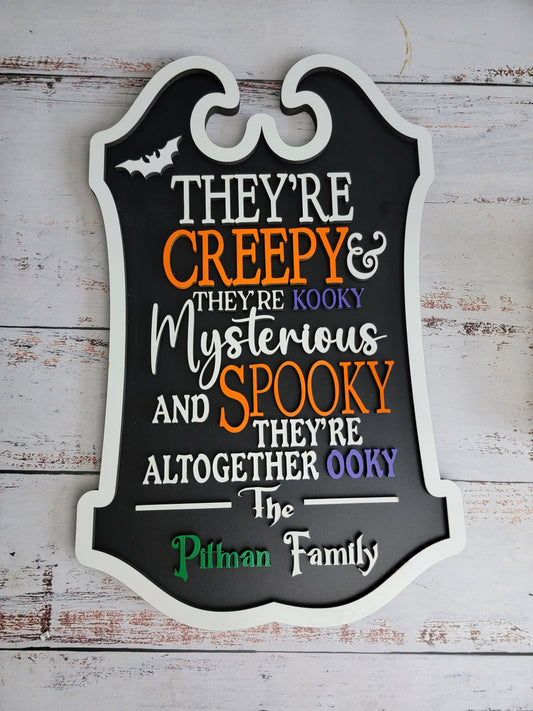 Custom Last Name Halloween Sign
