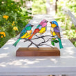 Stained glass birds Mom gifts Modern stained glass panel