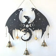 Dragon Witch Bells, wood wall decor hanging