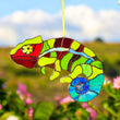 Chameleon stained resin window hangings