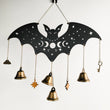 Bat Witch Bells wood wall decor hanging