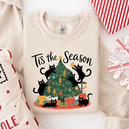 Comfort Colors® Christmas Tree and Cat Shirt