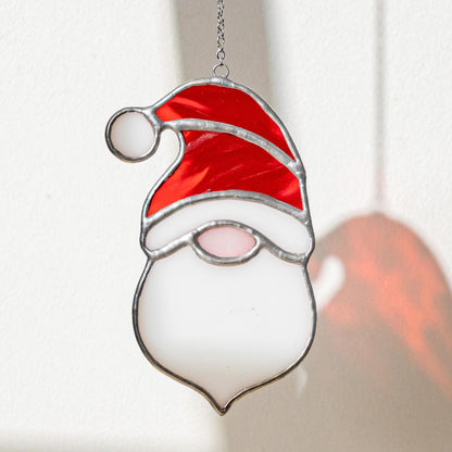 Santa Claus stained glass suncatchers home decor