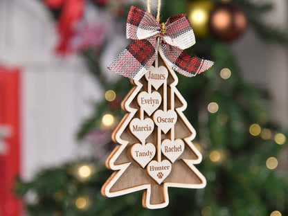 Custom Wooden Family Christmas Ornament
