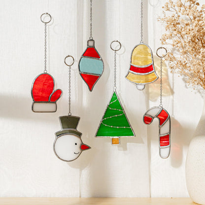 Stained glass Christmas ornaments