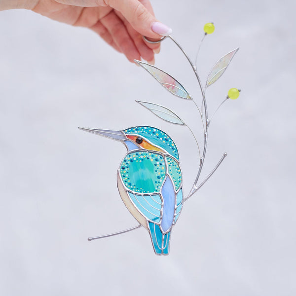 Stained Glass Kingfisher Suncatcher