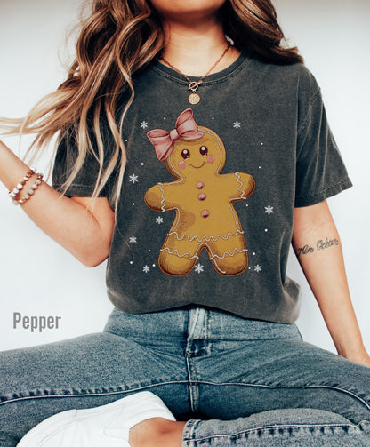 Christmas Gingerbread Bow Shirt