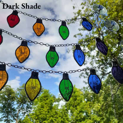 Christmas Lights Suncatcher, Stained Glass Christmas Ornaments