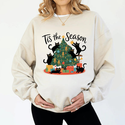 Comfort Colors® Christmas Tree and Cat Shirt