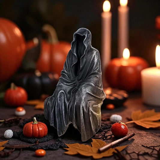 Spooky Faceless Cloak Figurine for Halloween