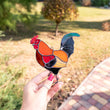 Stained glass rooster wall hanging