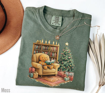 Retro Gingerbread Reading Books Shirt