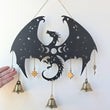 Dragon Witch Bells, wood wall decor hanging