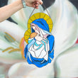 Stained Resin Madonna and Child Suncatcher – Handmade Virgin Mary Wall Hanging