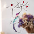 Hummingbird stained glass bird suncatcher