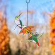 Custom stained glass hummingbird suncatcher