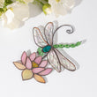 dragonfly and lotus flower Custom stained glass