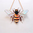 Honey bee stained resin window hangings