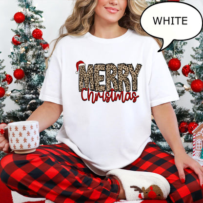 Comfort Colors Leopard Merry Christmas T-Shirt