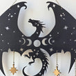 Dragon Witch Bells, wood wall decor hanging