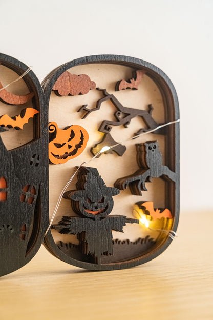 Halloween BOO Sign with LED Lights