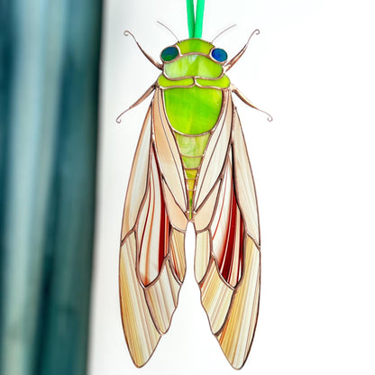 Cicada stained resin window hangings
