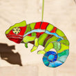 Chameleon stained resin window hangings