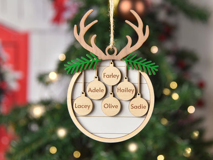 Custom Wooden Family Christmas Ornament
