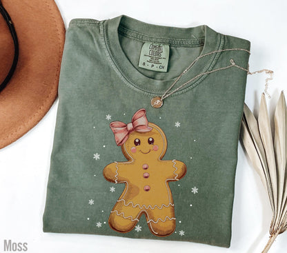 Christmas Gingerbread Bow Shirt