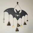 Bat Witch Bells wood wall decor hanging