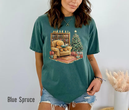 Retro Gingerbread Reading Books Shirt