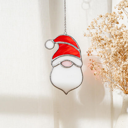 Santa Claus stained glass suncatchers home decor