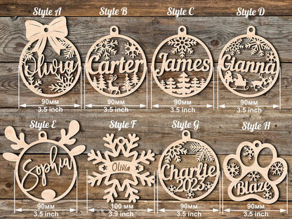Personalized Wooden Christmas Ornaments