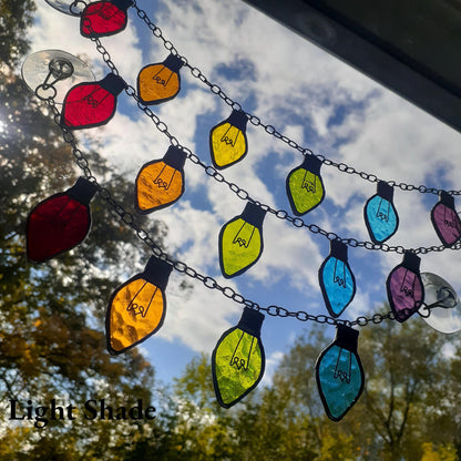 Christmas Lights Suncatcher, Stained Glass Christmas Ornaments