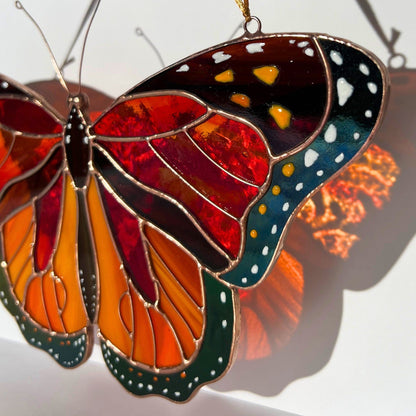 Monarch butterfly stained resin window hangings
