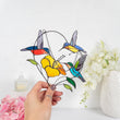 Stained glass hummingbird suncatcher