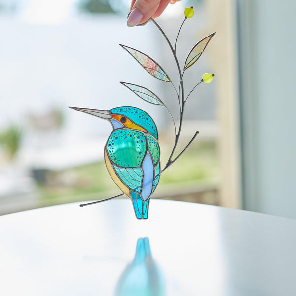 Stained Glass Kingfisher Suncatcher