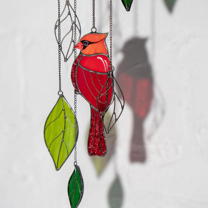 Cardinal Custom stained glass ornament
