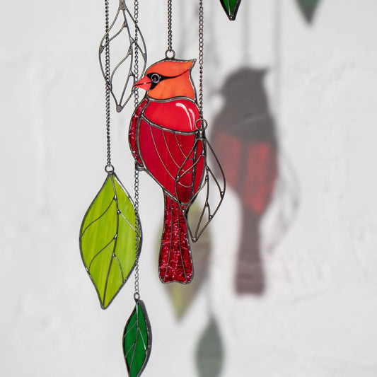 Cardinal Custom stained glass ornament